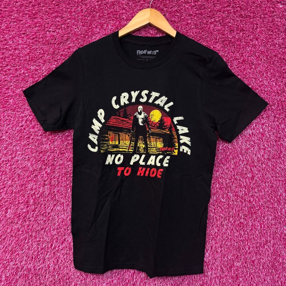 Friday the 13th Jason Vorhees Camp Crystal Lake No Place To Hide Horror Tshirt S
